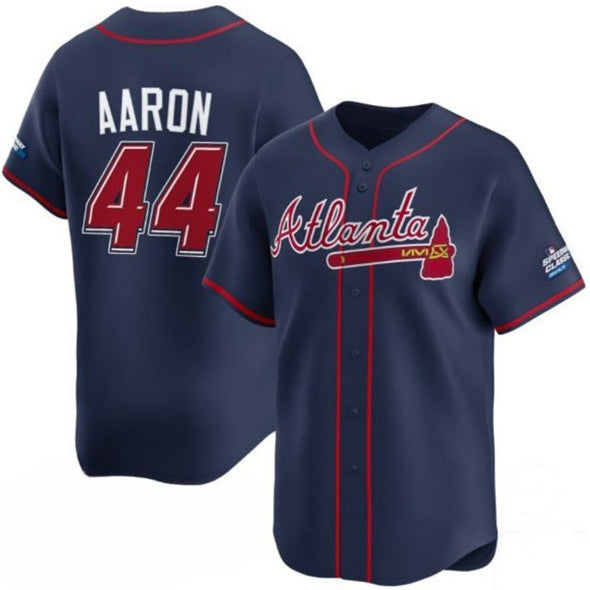 Atlanta Braves #44 Hank Aaron Navy BFRAILEY 2025 Speedway Classic Alternate Limited Stitched Jersey