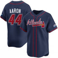 Atlanta Braves #44 Hank Aaron Navy BFRAILEY 2025 Speedway Classic Alternate Limited Stitched Jersey