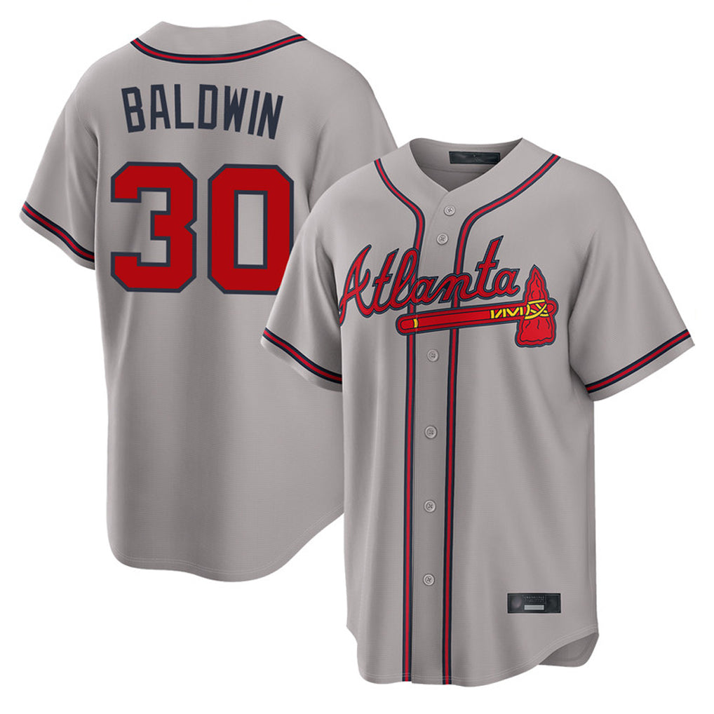 Atlanta Braves #30 Drake Baldwin Player Gray BFRAILEY Home Game Stitched Jerseys