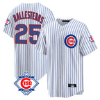 Chicago Cubs #25 Moises Ballesteros Player White BFRAILEY 150th Anniversary Home Game Stitched Jerseys