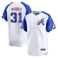 Atlanta Braves #31 Greg Maddux Player White BFRAILEY City Connect Limited Home Game Stitched Jerseys