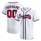 Custom Atlanta Braves White BFRAILEY Home Elite Sponsor Patch Jersey