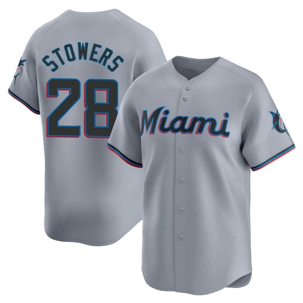 Miami Marlins #28 Kyle Stowers Player Gray BFRAILEY Home Limited Stitched Jerseys