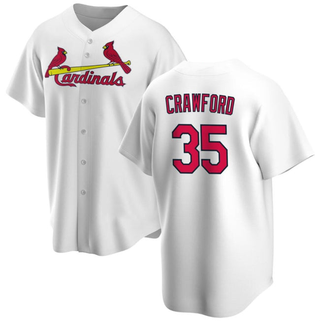 St. Louis Cardinals #35 Brandon Crawford White BFRAILEY Cool Base Stitched Jersey