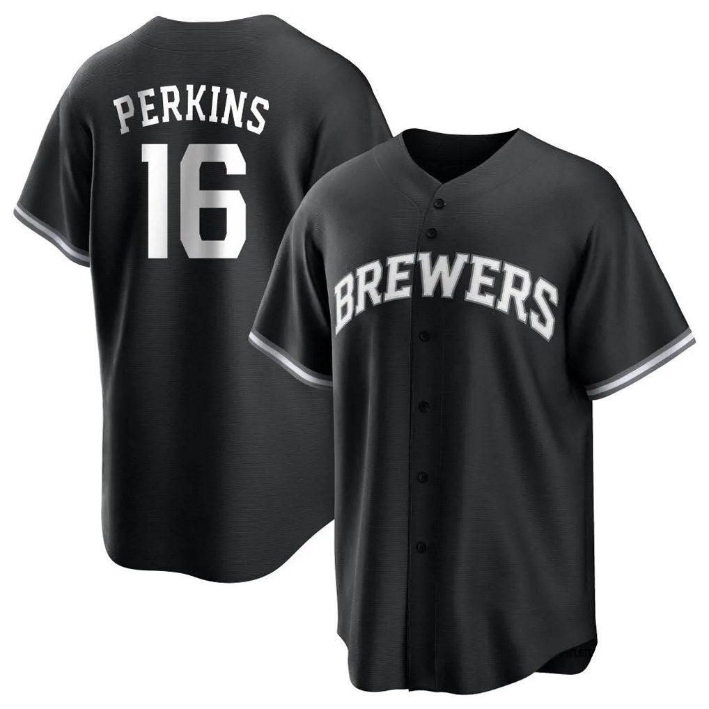 Milwaukee Brewers #16 Blake Perkins Player Black BFRAILEY Game Home Stitched Jerseys