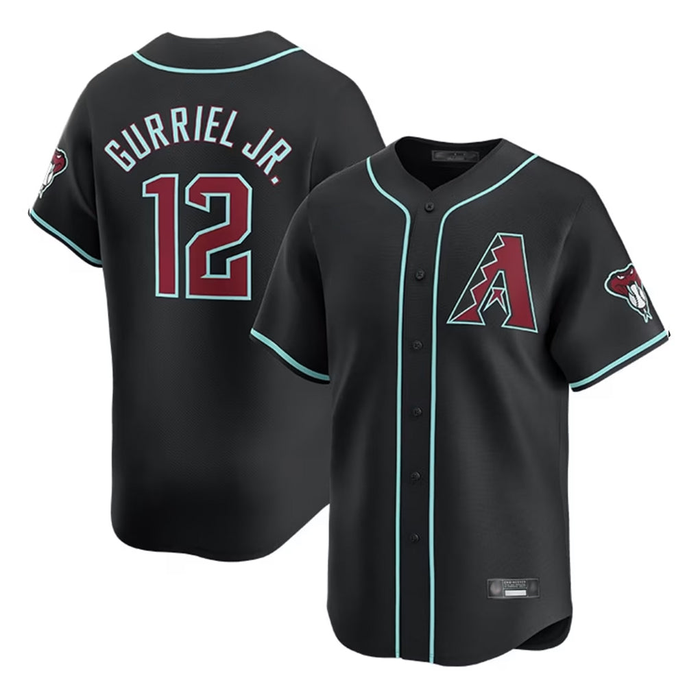 Arizona Diamondbacks #12 Lourdes Gurriel Jr Player Black BFRAILEY Limited Home Game Stitched Jerseys