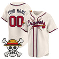 Custom Atlanta Braves x One Piece Cream BFRAILEY Vapor Premier Limited Jersey - Stitched