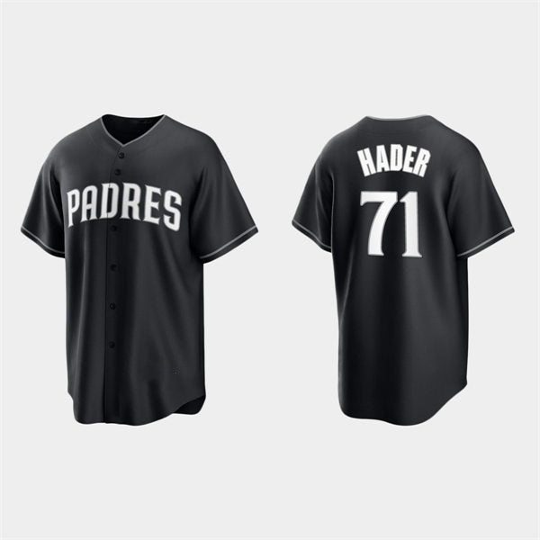 San Diego Padres #71 Josh Hader Black White BFRAILEY Collection Jersey