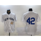 New York Yankees #42 Jackie Robinson White BFRAILEY Cool Base Stitched Jerseys