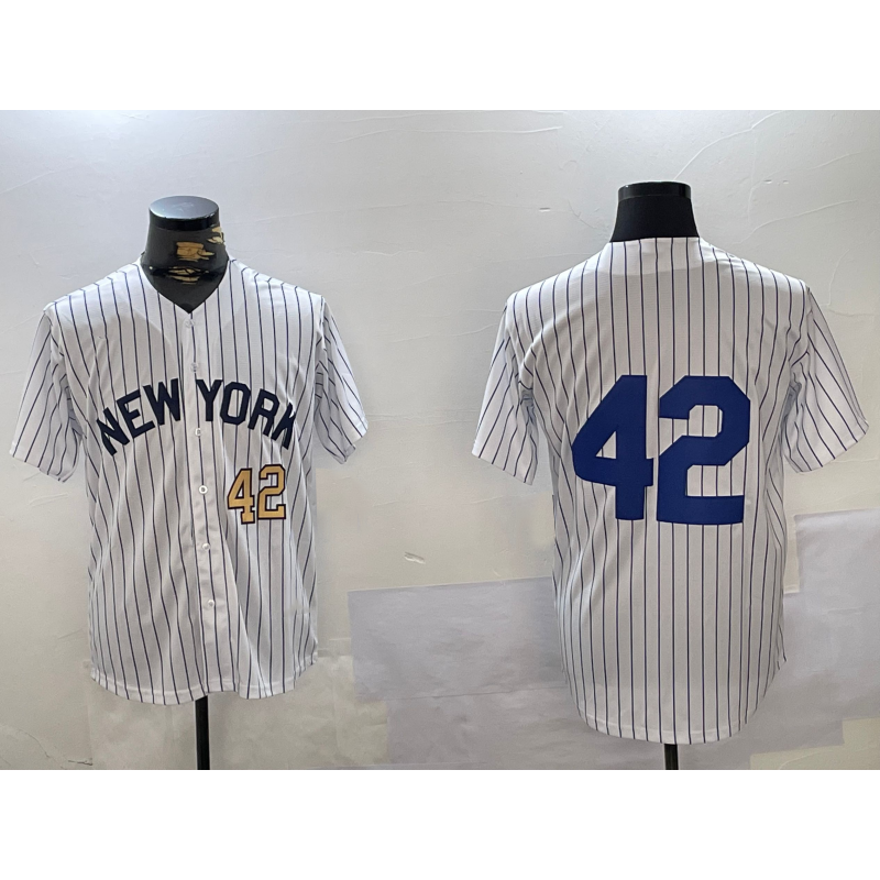 New York Yankees #42 Jackie Robinson White BFRAILEY Cool Base Stitched Jerseys