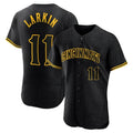 Cincinnati Reds #11 Barry Larkin Player Black BFRAILEY Snake Skin City Limited Elite Home Stitched Jerseys