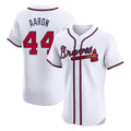 Atlanta Braves #44 Hank Aaron Player White BFRAILEY Limited Elite Home Game Stitched Jerseys