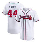 Atlanta Braves #44 Hank Aaron Player White BFRAILEY Limited Elite Home Game Stitched Jerseys