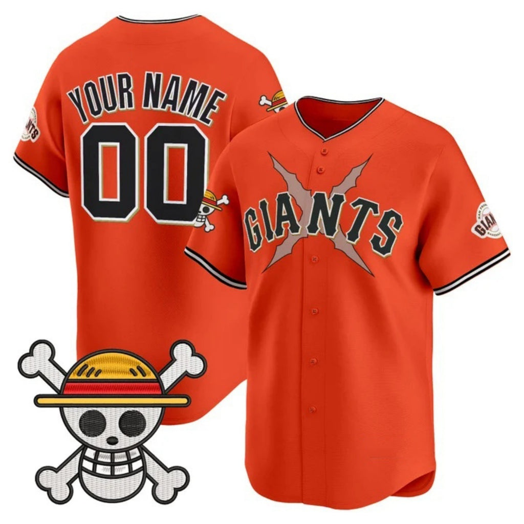 Custom San Francisco Giants x One Piece Orange BFRAILEY Vapor Premier Limited Jersey - Stitched