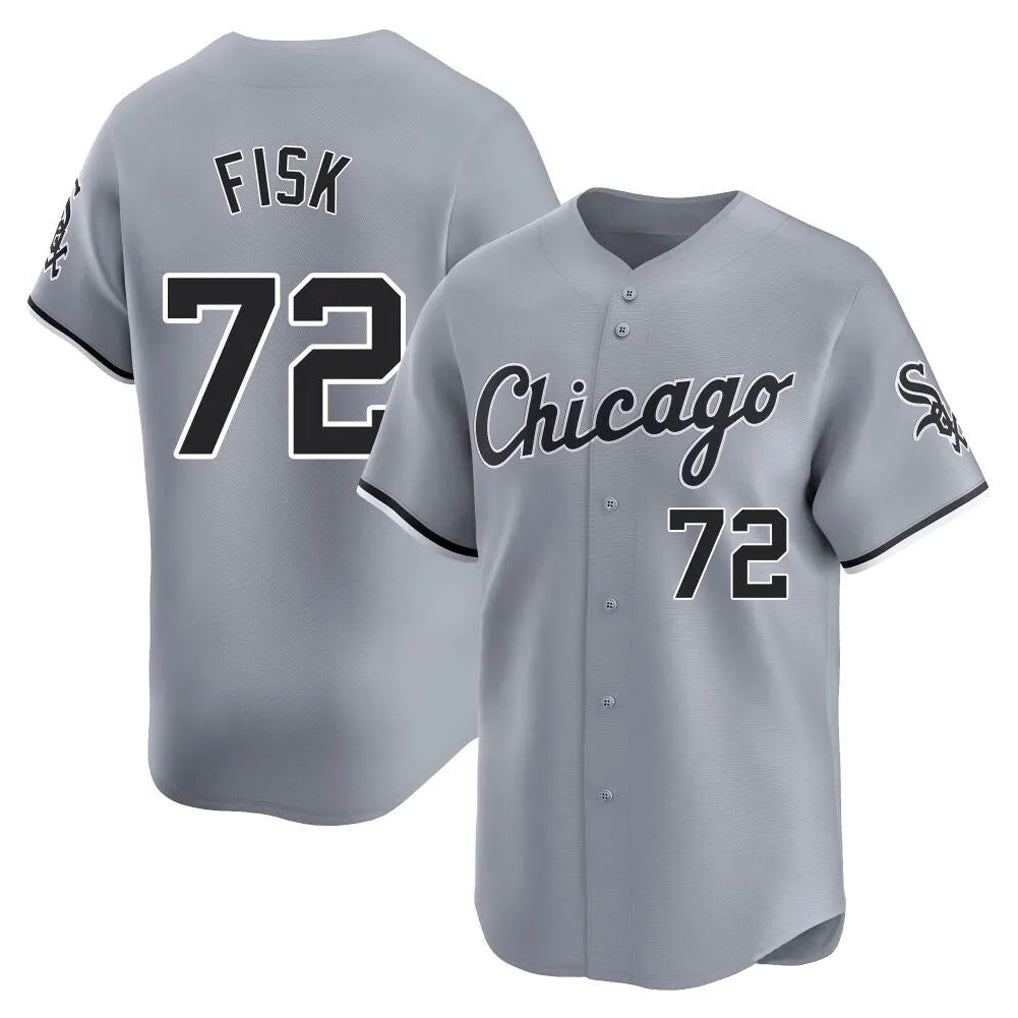 Chicago White Sox #72 Carlton Fisk Player Gray BFRAILEY Road Limited Home Stitched Jerseys