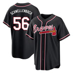 Atlanta Braves #56 Spencer Schwellenbach Player Black BFRAILEY Fashion Out Game Stitched Jerseys