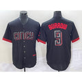 Cincinnati Reds #9 Joe Burrow Black BFRAILEY 2023 City Connect Cool Base Stitched Jersey 2