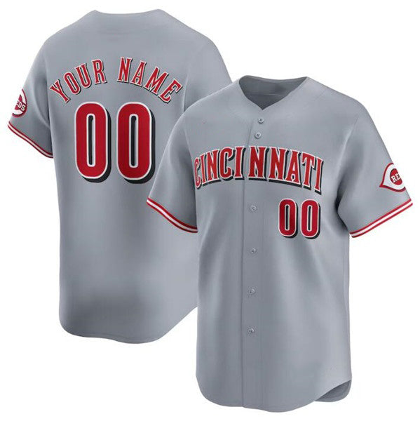 Custom Cincinnati Reds Active Player Gray BFRAILEY Away Limited Stitched Jersey