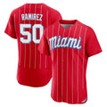 Miami Marlins #50 Agustin Ramirez Player Red BFRAILEY City Connect Home Limited Elite Stitched Jerseys
