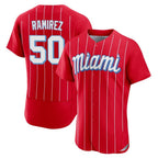 Miami Marlins #50 Agustin Ramirez Player Red BFRAILEY City Connect Home Limited Elite Stitched Jerseys