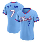 Atlanta Braves #7 Ha-Seong Kim Player Powder Blue BFRAILEY 2026 City Connect T-shirt Limited Elite Home Game Stitched Jerseys