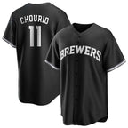 Milwaukee Brewers #11 Jackson Chourio Player Black BFRAILEY Game Home Stitched Jerseys