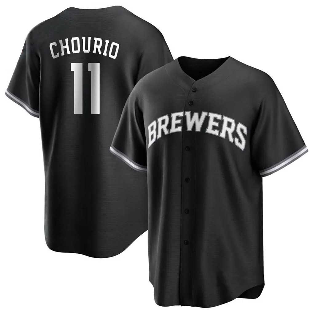 Milwaukee Brewers #11 Jackson Chourio Player Black BFRAILEY Game Home Stitched Jerseys