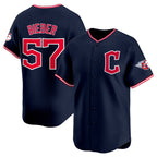 Cleveland Guardians #57 Shane Bieber Navy BFRAILEY 2025 Alternate Limited Stitched Jersey