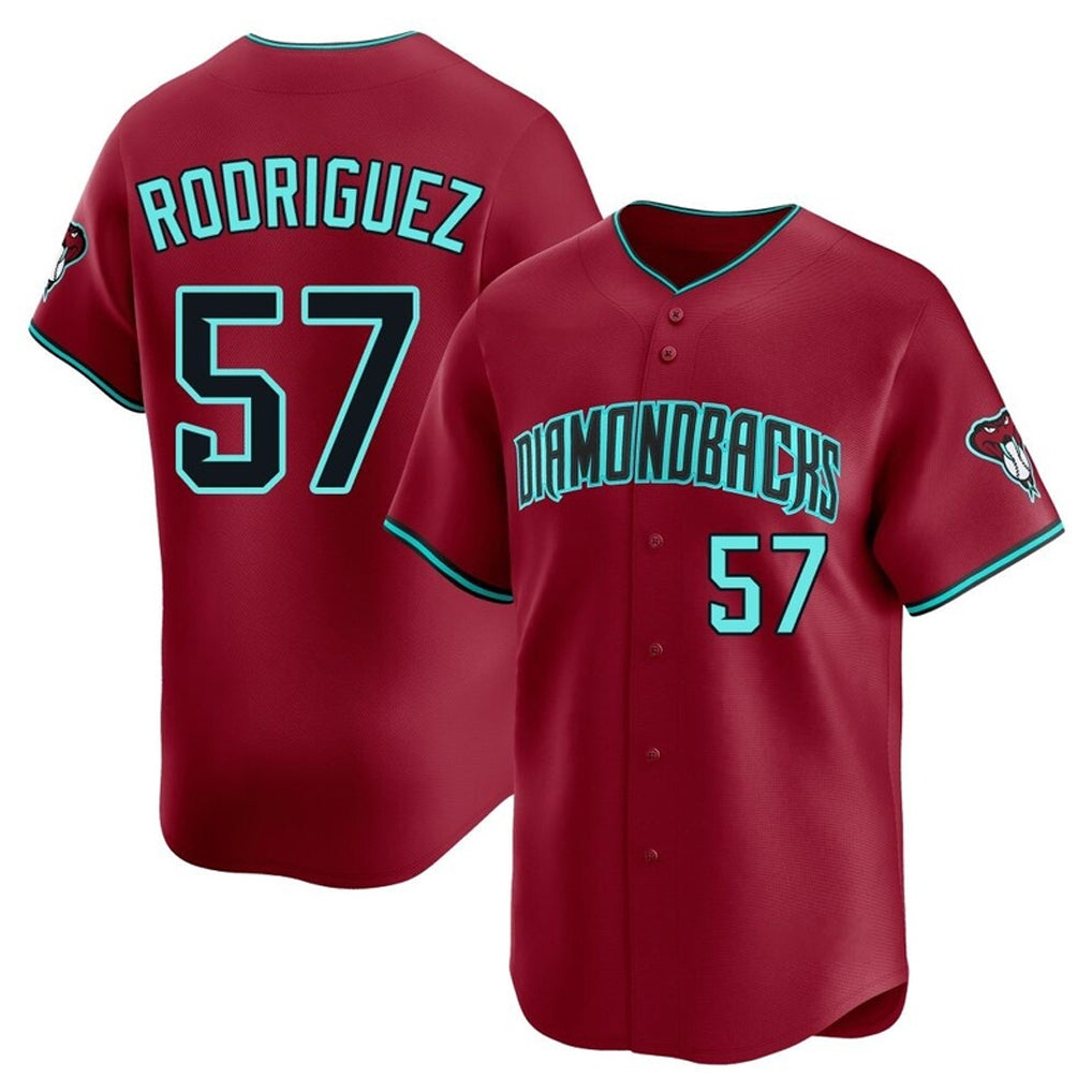 Arizona Diamondbacks #57 Eduardo Rodriguez Player Red BFRAILEY Limited Home Game Stitched Jerseys
