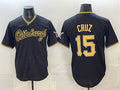 Pittsburgh Pirates #15 Oneil Cruz Black BFRAILEY Limited Stitched Jersey