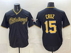 Pittsburgh Pirates #15 Oneil Cruz Black BFRAILEY Limited Stitched Jersey
