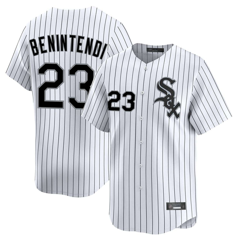 Chicago White Sox #23 Andrew Benintendi Player White BFRAILEY Stripe Limited Home Stitched Jerseys