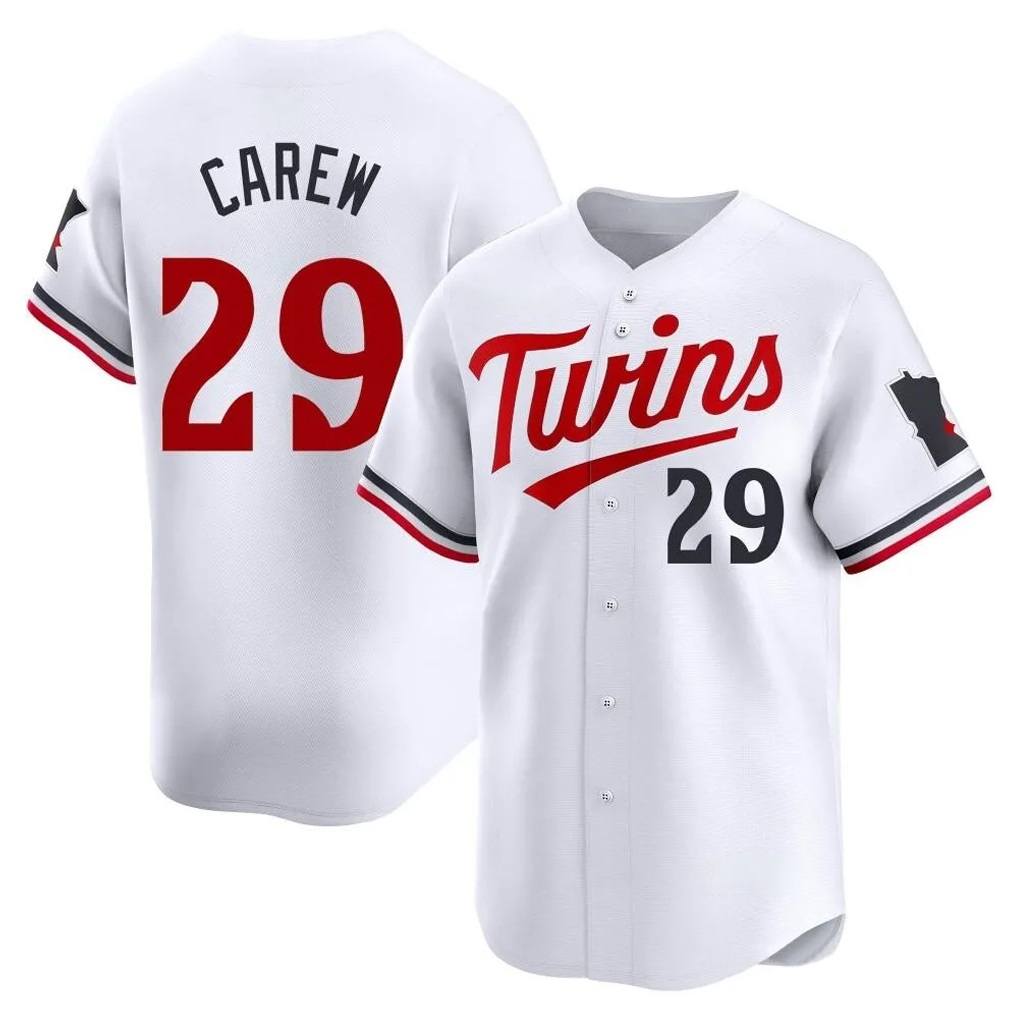 Minnesota Twins #29 Rod Carew Player White BFRAILEYHome Limited Stitched Jerseys