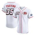 Cincinnati Reds #35 Jose Trevino Player White BFRAILEY Speedway Classic Limited Elite Home Stitched Jerseys