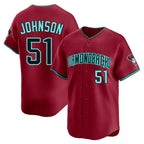 Arizona Diamondbacks #51 Randy Johnson Player Red BFRAILEY Limited Home Game Stitched Jerseys