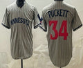 Minnesota Twins #34 Kirby Puckett Grey BFRAILEY Cool Base Stitched Jersey