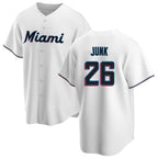 Miami Marlins #26 Janson Junk Player White BFRAILEY Home Game Stitched Jerseys