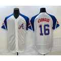 Atlanta Braves #16 Travis dArnaud White BFRAILEY 2023 City Connect Flex Base Stitched Jersey