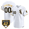 Custom Chicago White Sox 2024 Jackie Robinson Patch Vapor Premier Limited Jersey ¨C White Gold BFRAILEY