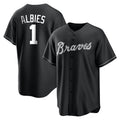 Atlanta Braves #1 Ozzie Albies Player Black BFRAILEY Home Game Stitched Jerseys