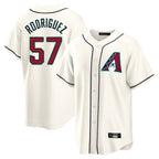Arizona Diamondbacks #57 Eduardo Rodriguez Player Cream BFRAILEY Home Game Stitched Jerseys