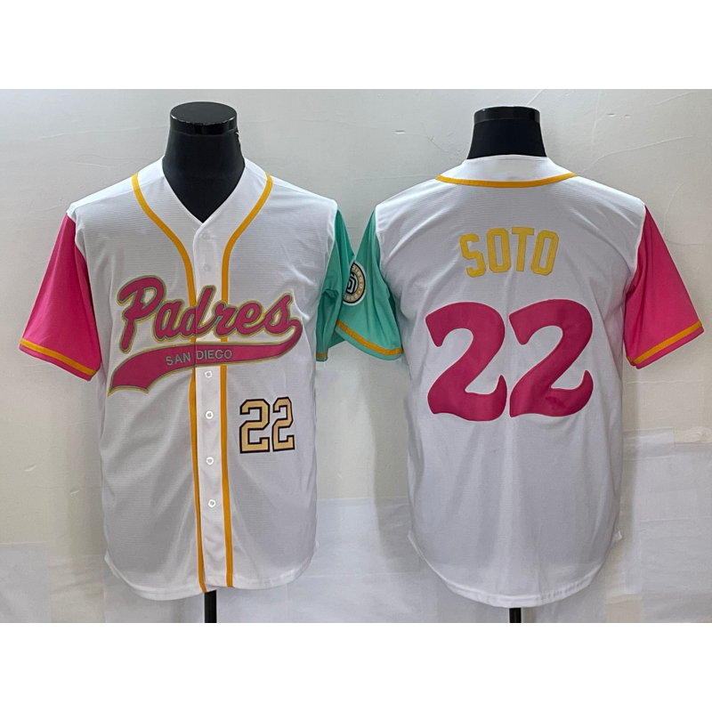 San Diego Padres #22 Juan Soto Number White BFRAILEY NEW 2023 City Connect Cool Base Stitched Jersey