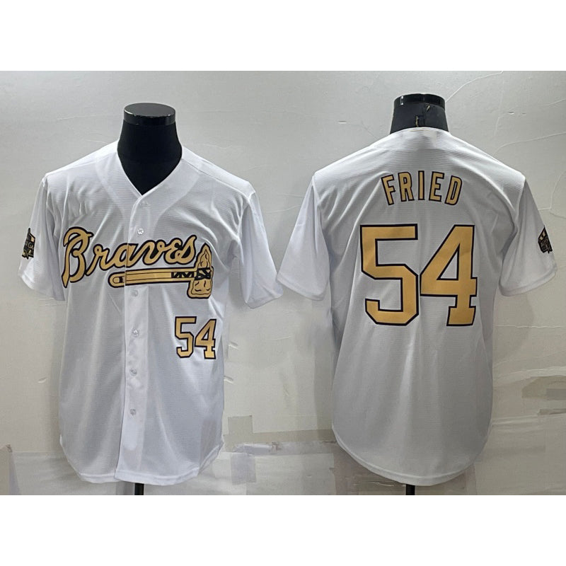 Atlanta Braves #54 Max Fried Number White BFRAILEY 2022 All Star Stitched Cool Base Jersey