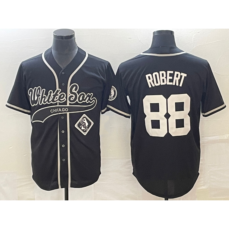 Chicago White Sox #88 Luis Robert Black BFRAILEY Cool Base Stitched Jersey