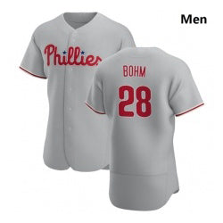 Philadelphia Phillies #28 Alec Bohm Gray BFRAILEY Road 2020 Authentic Player Jersey
