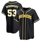 Milwaukee Brewers #53 Brandon Woodruff Player Black BFRAILEY Fashion Out Home Game Stitched Jerseys