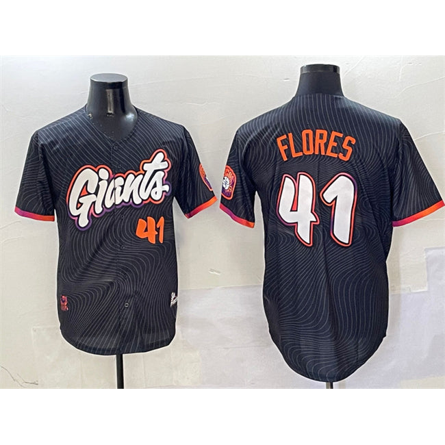 San Francisco Giants #41 Wilmer Flores Anthracite BFRAILEY 2025 City Connect Limited Stitched Jersey