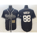 Chicago White Sox #88 Luis Robert Number Black BFRAILEY Cool Base Stitched Jersey