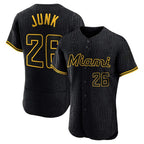 Miami Marlins #26 Janson Junk Player Black BFRAILEY Snake Skin City Home Limited Elite Stitched Jerseys