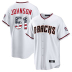 Arizona Diamondbacks #51 Randy Johnson Player White BFRAILEY USA 250 Fourth of July Home Game Stitched Jerseys